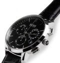  Shop Authentic Hugo Boss Chronograph Black Dial Black Leather Strap Watch For Men - 1513266 - Luxxuri