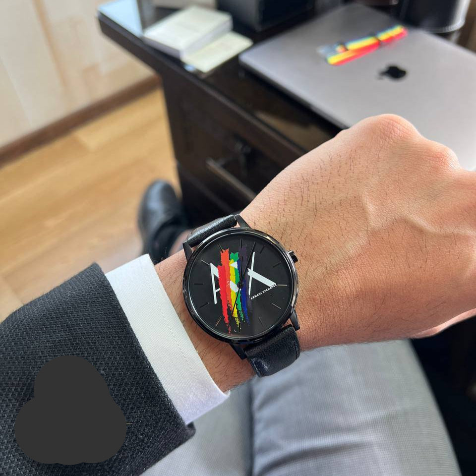  Shop Authentic Armani Exchange Cayde Analog Black Dial Black Leather Strap Watch For Men - AX7120 - Luxxuri