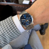  Shop Authentic Fossil Neutra Minimalist Moonphase Blue Dial Silver Steel Strap Watch for Men - FS5907 - Luxxuri