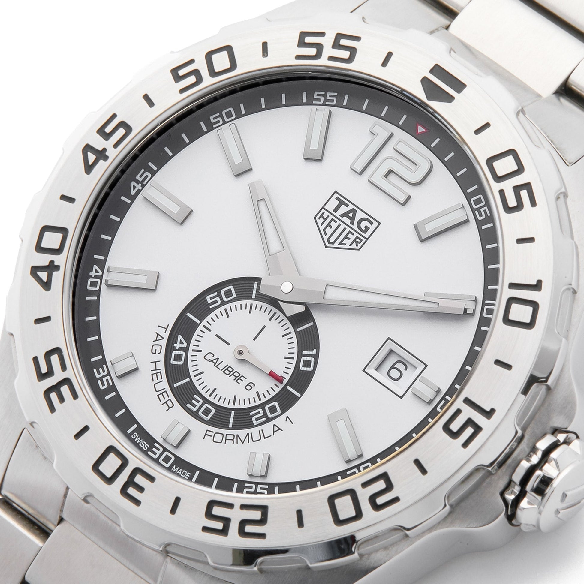 Shop Authentic Tag Heuer Formula 1  Calibre 6 Automatic White Dial Silver Steel Strap Watch for Men - WAZ2013.BA0842 - Luxxuri