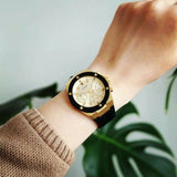  Shop Authentic Guess Athena Gold Dial Black Rubber Strap Watch For Women - GW0030L2 - Luxxuri