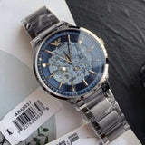  Shop Authentic Emporio Armani Renato Automatic Blue Dial Silver Steel Strap Watch For Men - AR60037 - Luxxuri