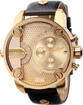  Shop Authentic Diesel Mr Daddy Gold Dial Black Leather Strap Watch For Men - DZ7363 - Luxxuri