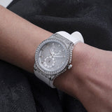  Shop Authentic Guess Princess Crystals Silver Dial White Silicone Strap Watch For Women - GW0439L1 - Luxxuri