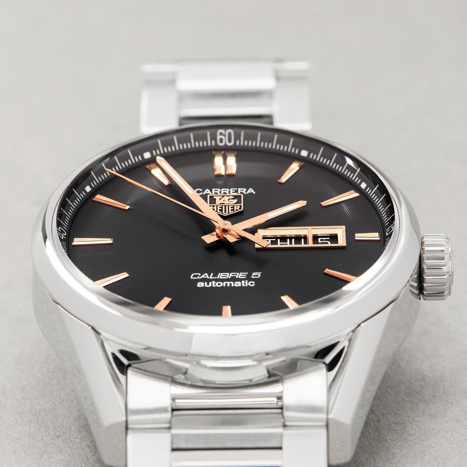  Shop Authentic Tag Heuer Carrera Calibre 5 Automatic Black Dial Silver Steel Strap Watch for Men - WAR201C.BA0723 - Luxxuri