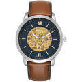  Shop Authentic Fossil Neutra Automatic Luggage Skeleton Blue Dial Brown Leather Strap Watch for Men - ME3160 - Luxxuri