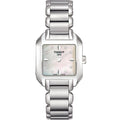 Tissot T Wave Diamonds Mother of Pearl Dial Silver Steel Strap Watch for Women - T02.1.285.74