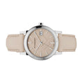  Shop Authentic Burberry The City Silver Dial Beige Leather Strap Unisex Watch - BU9010 - Luxxuri