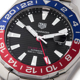  Shop Authentic Tag Heuer Aquaracer GMT Caliber 7 Pepsi Black Dial Silver Steel Strap Watch for Men - WAY201F.BA0927 - Luxxuri
