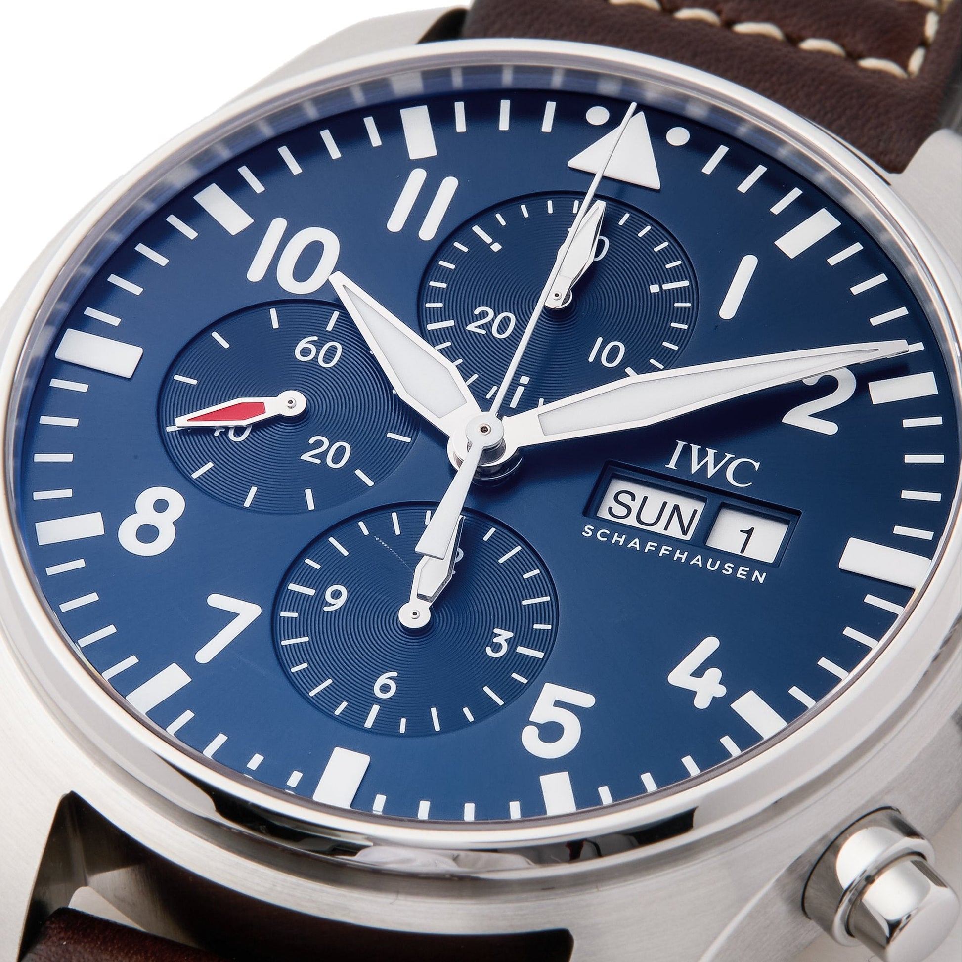  Shop Authentic IWC Pilot’s Watch Chronograph Edition “Le Petit Prince” Blue Dial Brown Leather Strap Watch for Men - IW377714 - Luxxuri