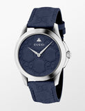  Shop Authentic Gucci G Timeless Quartz Blue Dial Blue Leather Strap Watch For Men - YA1264032 - Luxxuri