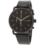  Shop Authentic Fossil Commuter Black Dial Black Leather Strap Watch for for Men - FS5504 - Luxxuri