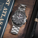  Shop Authentic Tag Heuer Formula 1 Chronograph Black Dial Silver Steel Strap Watch for Men - CAZ1010.BA0842 - Luxxuri