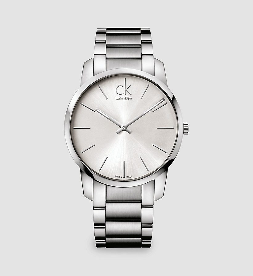  Shop Authentic Calvin Klein City Silver Dial Silver Steel Strap Watch for Men - K2G21126 - Luxxuri