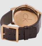  Shop Authentic Calvin Klein City White Dial Brown Leather Strap Watch for Men - K2G21629 - Luxxuri