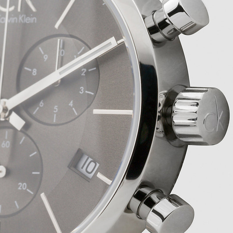  Shop Authentic Calvin Klein City Chronograph Black Dial Black Leather Strap Watch for Men - K2G271C3 - Luxxuri