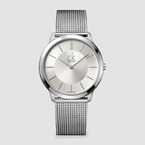  Shop Authentic Calvin Klein Minimal Silver Dial Silver Mesh Bracelet Watch for Men - K3M21126 - Luxxuri
