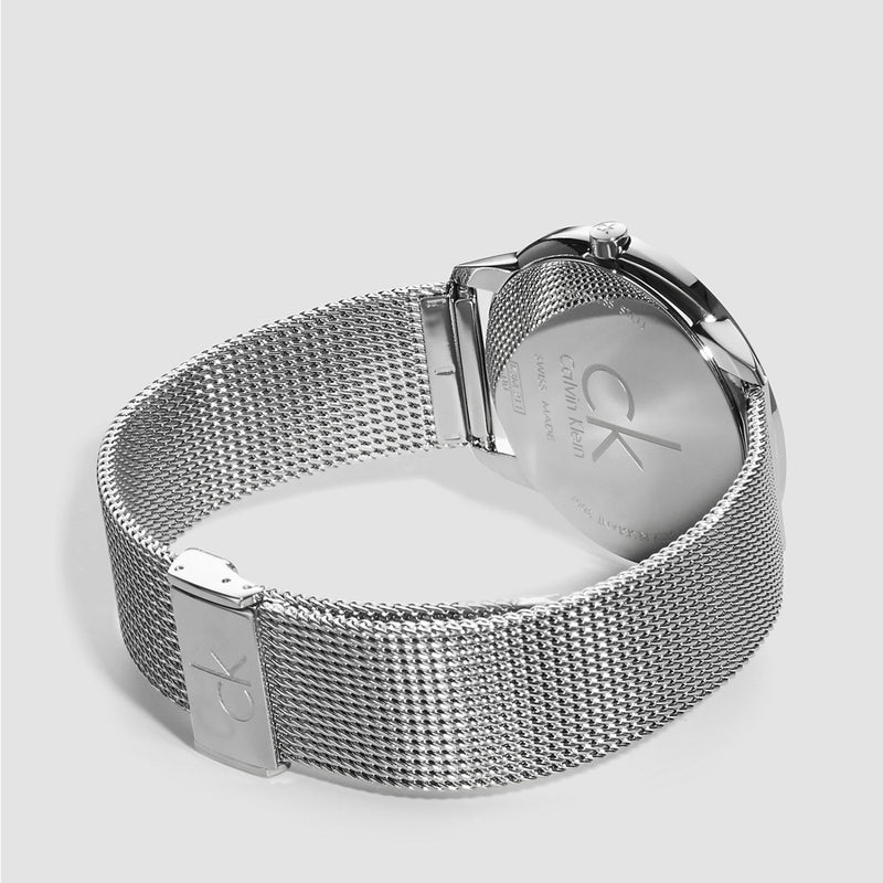  Shop Authentic Calvin Klein Minimal White Dial Silver Mesh Bracelet Watch for Men - K3M2112Y - Luxxuri