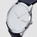  Shop Authentic Calvin Klein Minimal Silver Dial Black Leather Strap Watch for Men - K3M221CY - Luxxuri
