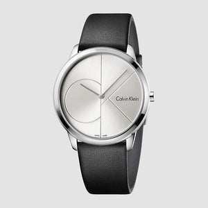  Shop Authentic Calvin Klein Minimal Black Dial Black Leather Strap Watch for Men - K3M211C3 - Luxxuri