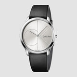  Shop Authentic Calvin Klein Minimal Black Dial Black Leather Strap Watch for Men - K3M211C3 - Luxxuri