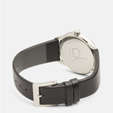  Shop Authentic Calvin Klein Minimal Grey Dial Black Leather Strap Watch for Men - K3M221C3 - Luxxuri