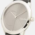  Shop Authentic Calvin Klein Minimal Grey Dial Black Leather Strap Watch for Men - K3M221C3 - Luxxuri