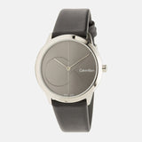  Shop Authentic Calvin Klein Minimal Grey Dial Black Leather Strap Watch for Men - K3M221C3 - Luxxuri