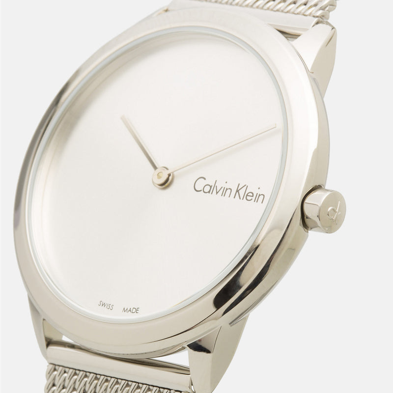  Shop Authentic Calvin Klein Minimal SIlver Dial Silver Mesh Bracelet Watch for Women - K3M221Y6 - Luxxuri