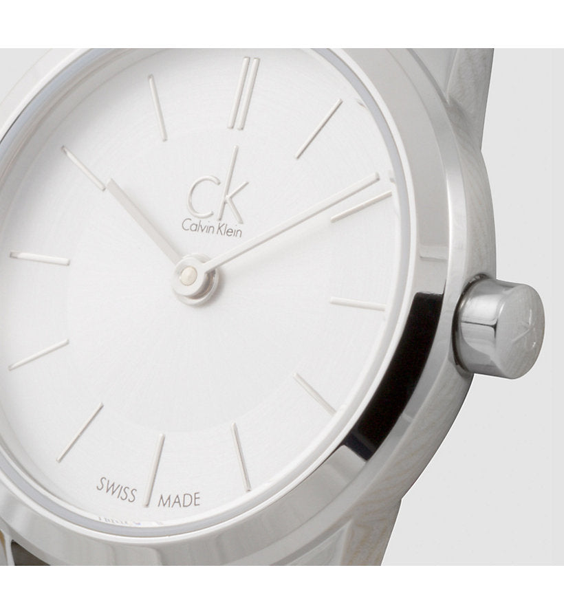  Shop Authentic Calvin Klein Minimal White Dial Silver Mesh Bracelet Watch for Women - K3M23126 - Luxxuri