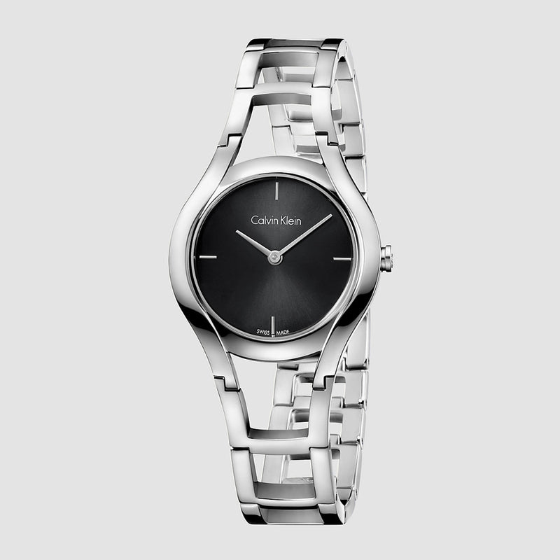  Shop Authentic Calvin Klein Class Black Dial Silver Steel Strap Watch for Women - K6R23121 - Luxxuri