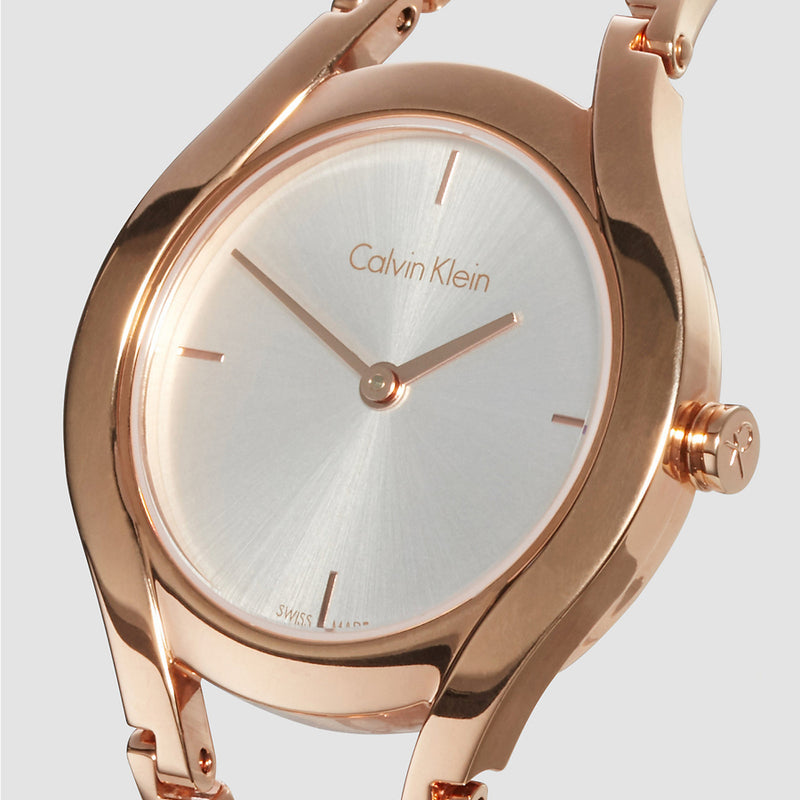  Shop Authentic Calvin Klein Class White Dial Rose Gold Steel Strap Watch for Women - K6R23626 - Luxxuri