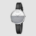  Shop Authentic Calvin Klein Rise White Grey Dial Black Leather Strap Watch for Women - K7A231C3 - Luxxuri