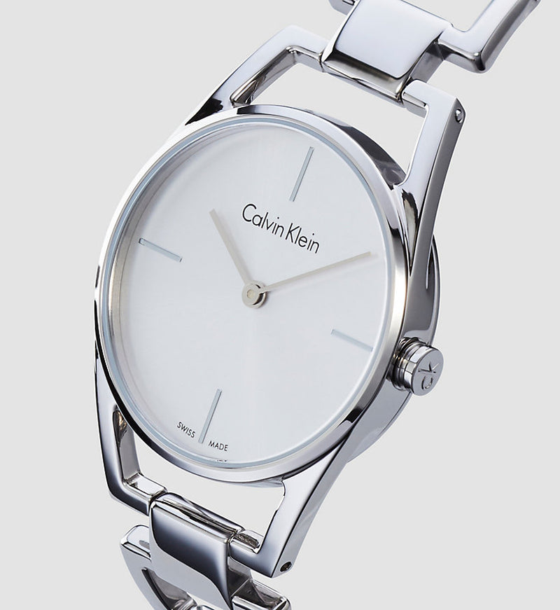  Shop Authentic Calvin Klein Dainty Silver Dial Silver Steel Strap Watch for Women - K7L23146 - Luxxuri