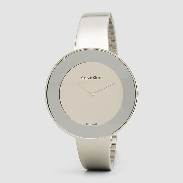  Shop Authentic Calvin Klein Chic White Dial White Leather Strap Watch for Women - K7N23TK2 - Luxxuri