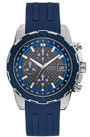  Shop Authentic Guess Octane Chronograph Black Dial Blue Rubber Strap Watch For Men - W1047G2 - Luxxuri