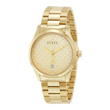  Shop Authentic Gucci G Timeless Gold Dial Gold Steel Strap Unisex Watch - YA126461 - Luxxuri