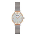 Emporio Armani Gianni T Bar Mother of Pearl Dial Silver Mesh Bracelet Watch For Women - AR2068