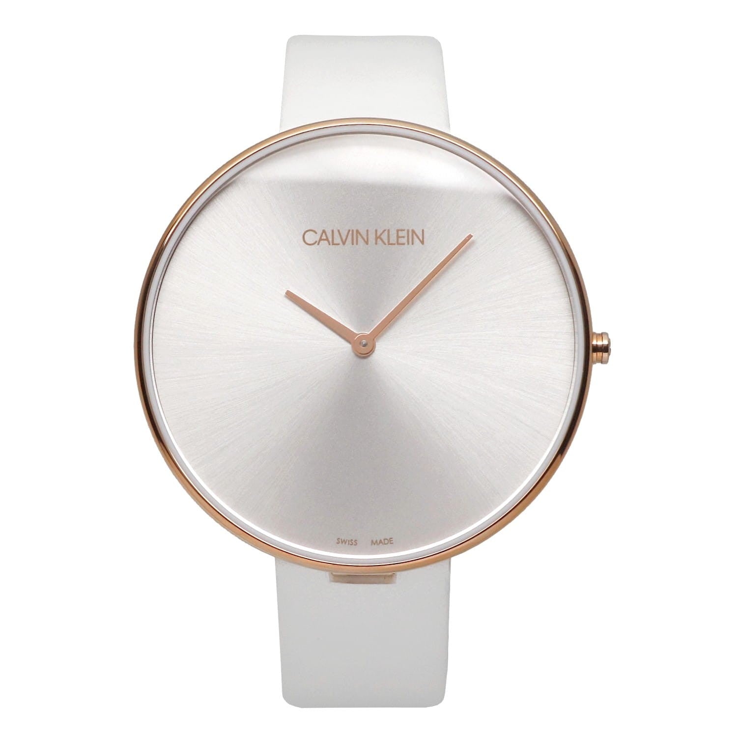  Shop Authentic Calvin Klein Full Moon White Dial White Leather Strap Watch for Women - K8Y236L6 - Luxxuri