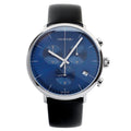  Shop Authentic Calvin Klein High Noon Chronograph Blue Dial Black Leather Strap Watch for Men - K8M271CN - Luxxuri