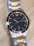  Shop Authentic Emporio Armani Quartz Black Dial Two Tone Steel Strap Watch For Men - AR80017 - Luxxuri