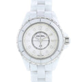  Shop Authentic Chanel J12 Diamonds Quartz Mother of Pearl White Dial White Steel Strap Watch for Women - J12 H2570 - Luxxuri