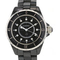  Shop Authentic Chanel J12 Quartz Diamonds Black Dial Black Steel Strap Watch for Women - J12 H1625 - Luxxuri