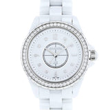  Shop Authentic Chanel J12 Quartz Diamonds White Dial White Steel Strap Watch for Women - J12 H3110 - Luxxuri