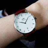 Shop Authentic Daniel Wellington Dapper Bristol White Dial Brown Leather Strap Watch For Women - DW00100098 - Luxxuri