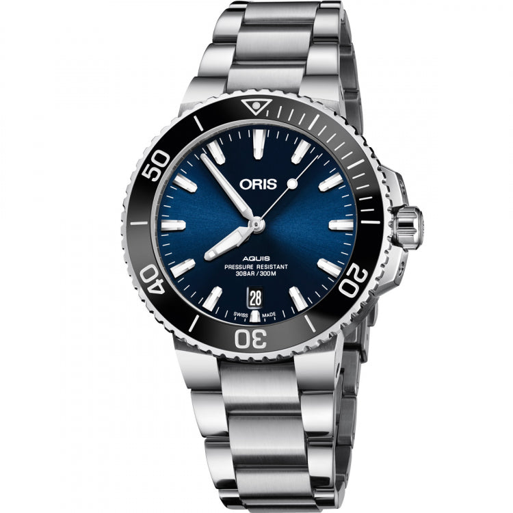  Shop Authentic Oris Aquis Date Blue Dial Silver Steel Strap Watch for Men - 0173377304135-0782405PEB - Luxxuri