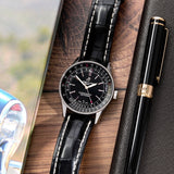  Shop Authentic Breitling Navitimer Automatic 38mm Black Dial Black Leather Strap Mens Watch - A17325241B1P1 - Luxxuri