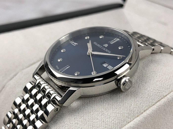  Shop Authentic Maurice Lacroix Eliros Sunbrushed Blue Dial Silver Steel Strap Watch for Women - EL1094-SS002-130-1 - Luxxuri