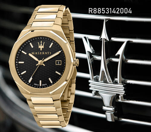  Shop Authentic Maserati Stile Black Dial Gold Steel Strap Watch For Men - R8853142004 - Luxxuri