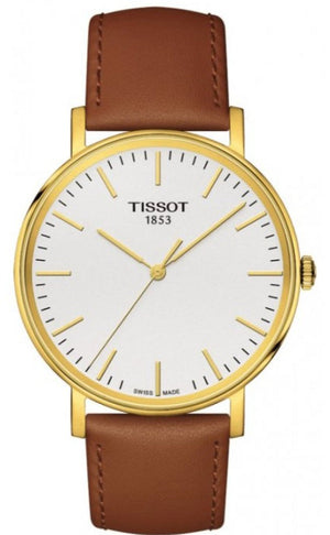  Shop Authentic Tissot T Classic Everytime White Dial Brown Leather Strap Watch For Men - T109.410.36.031.00 - Luxxuri